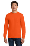 Gildan Men's   Ultra Cotton   100% US Cotton Long Sleeve T-Shirt with Pocket