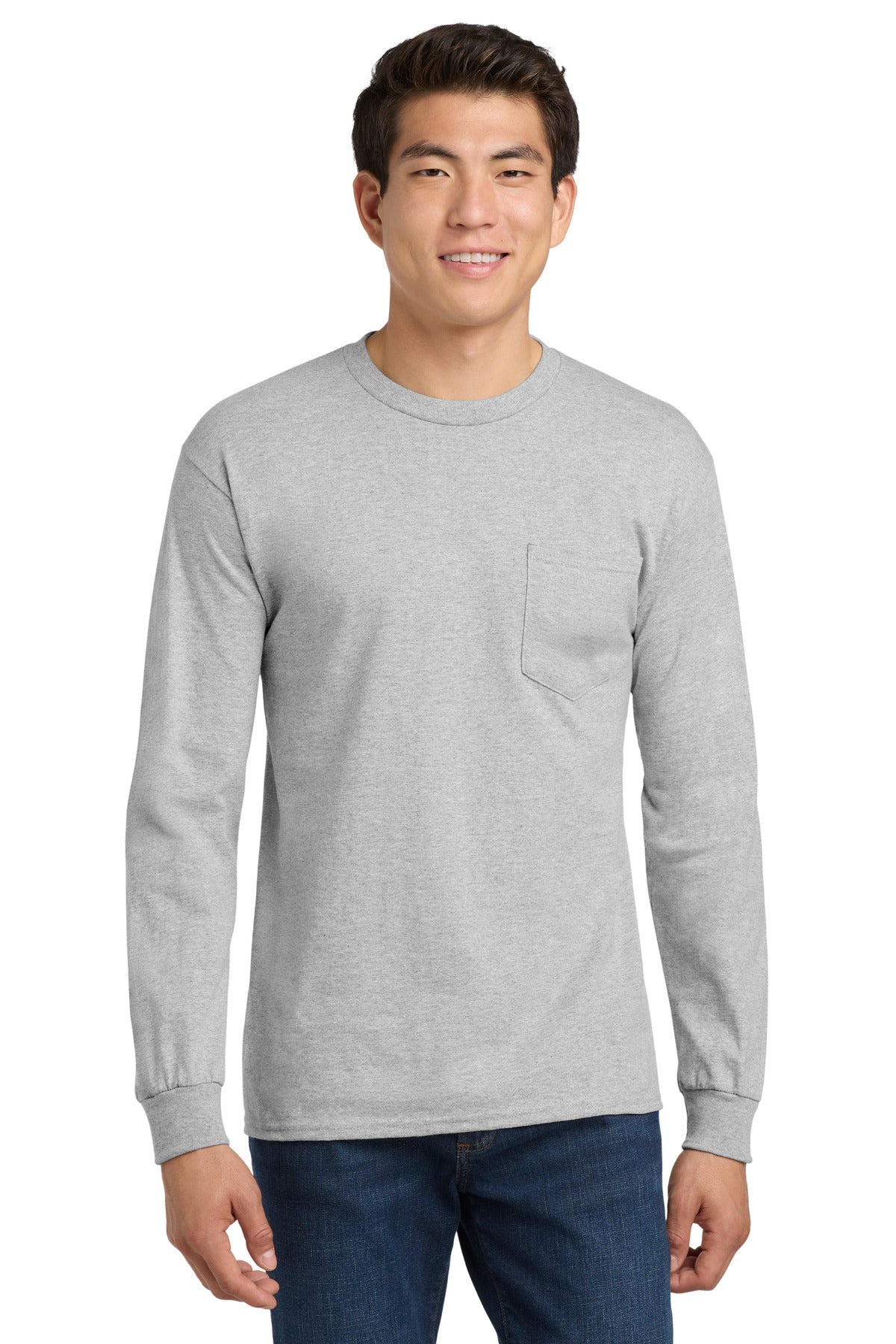 Gildan Men's   Ultra Cotton   100% US Cotton Long Sleeve T-Shirt with Pocket