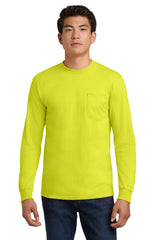 Gildan Men's   Ultra Cotton   100% US Cotton Long Sleeve T-Shirt with Pocket