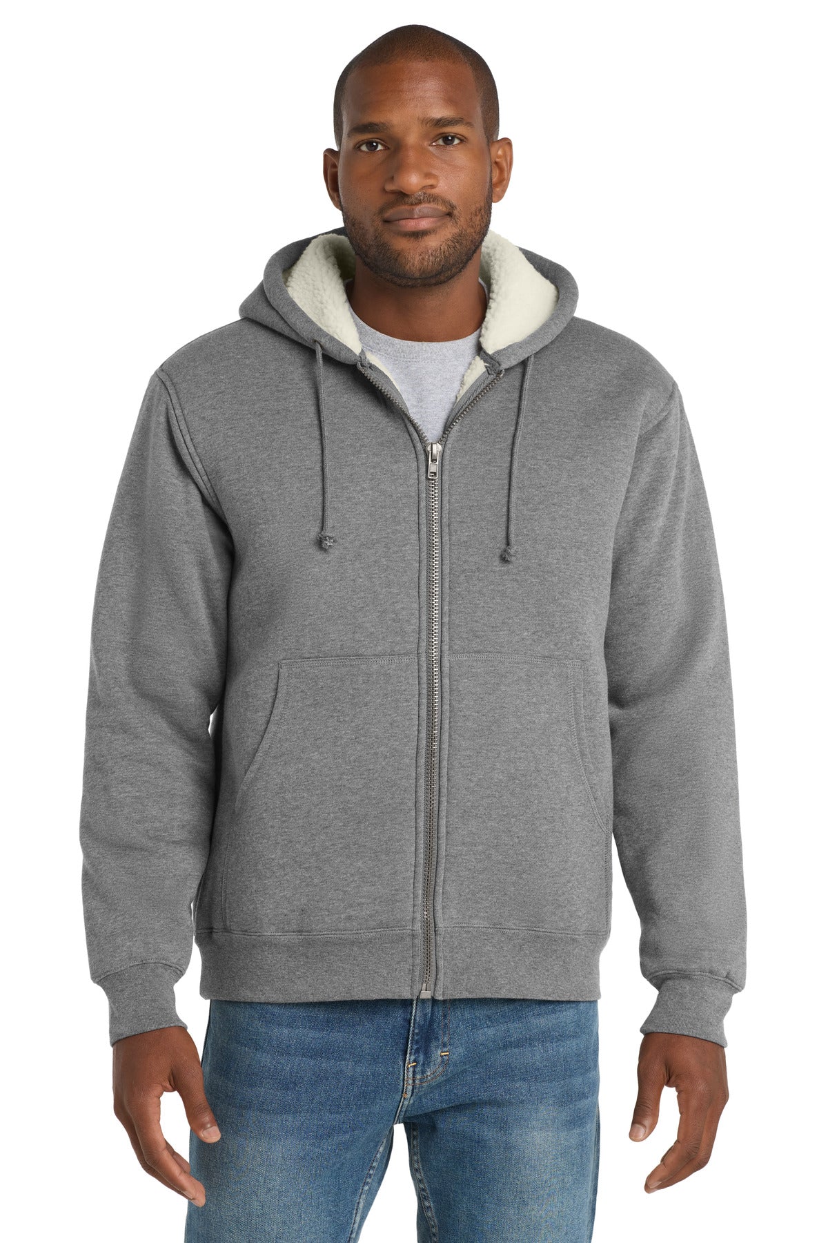CornerStone Men's   Heavyweight Sherpa-Lined Hooded Fleece Jacket