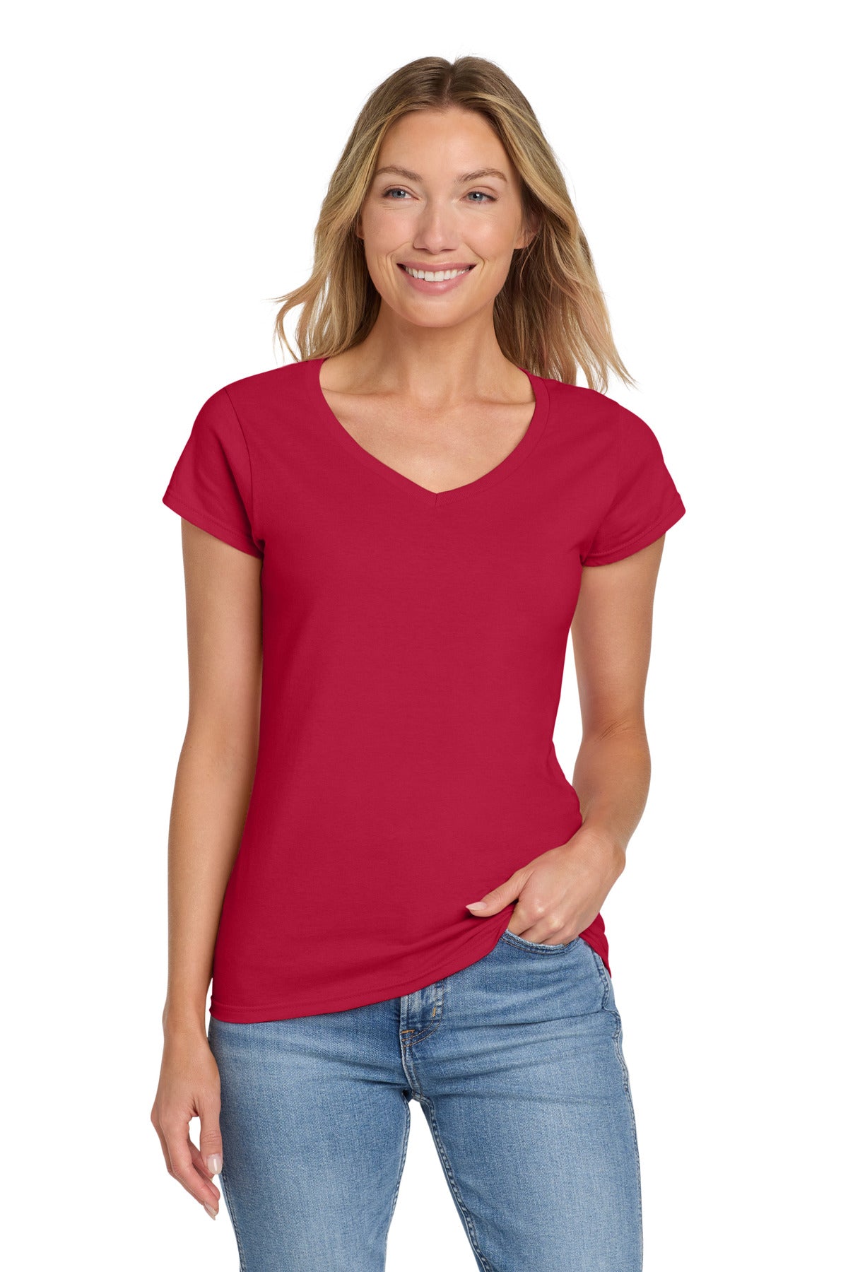 Gildan Women's Softstyle   Fit V-Neck T-Shirt