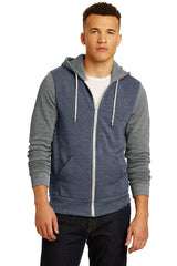 Alternative Apparel Men's Colorblock Rocky Eco  -Fleece Zip Hoodie