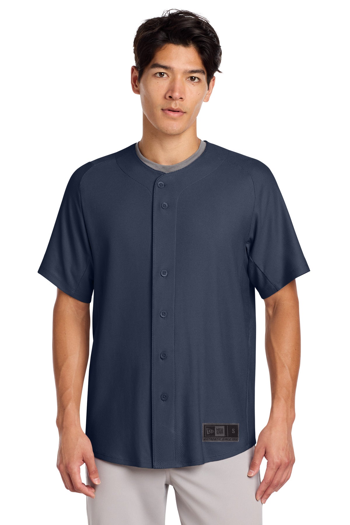 New Era Men's Diamond Era Full-Button Jersey Corporate Apparel Shirts & Tops