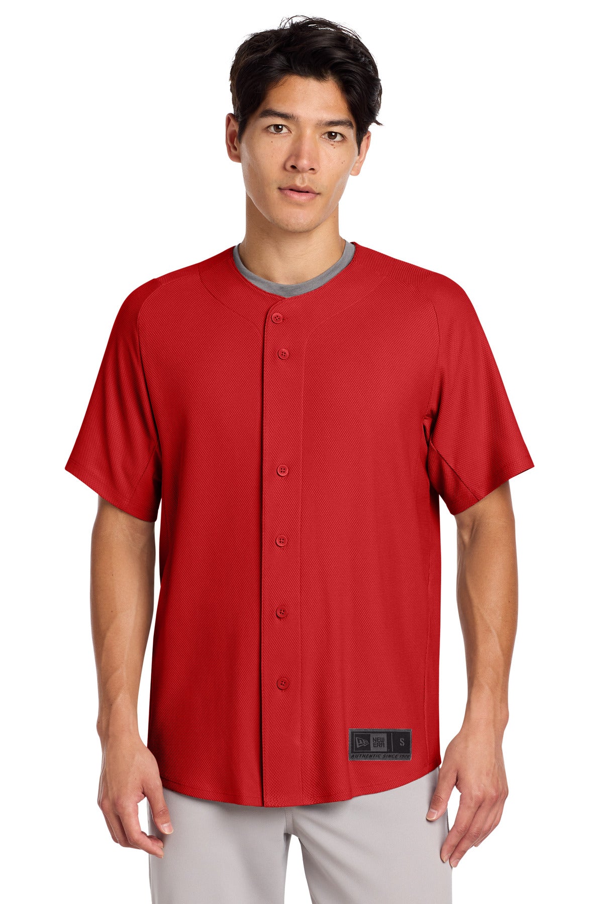 New Era Men's Diamond Era Full-Button Jersey Corporate Apparel Shirts & Tops