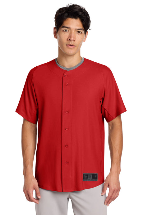 New Era Men's Diamond Era Full-Button Jersey Corporate Apparel Shirts & Tops