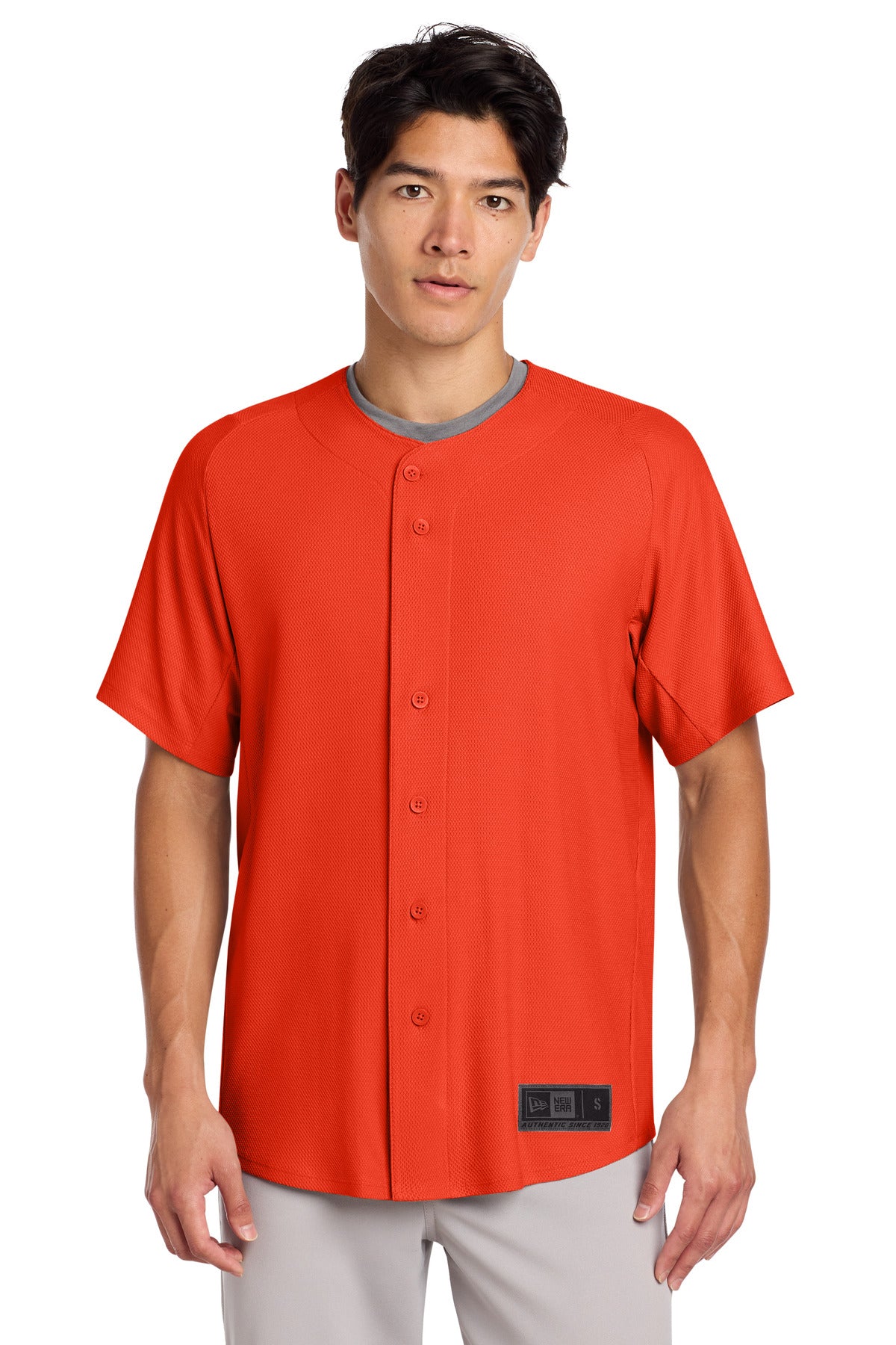 New Era Men's Diamond Era Full-Button Jersey Corporate Apparel Shirts & Tops