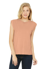 BELLA + CANVAS Women’s Flowy Rolled Cuffs Muscle Tee
