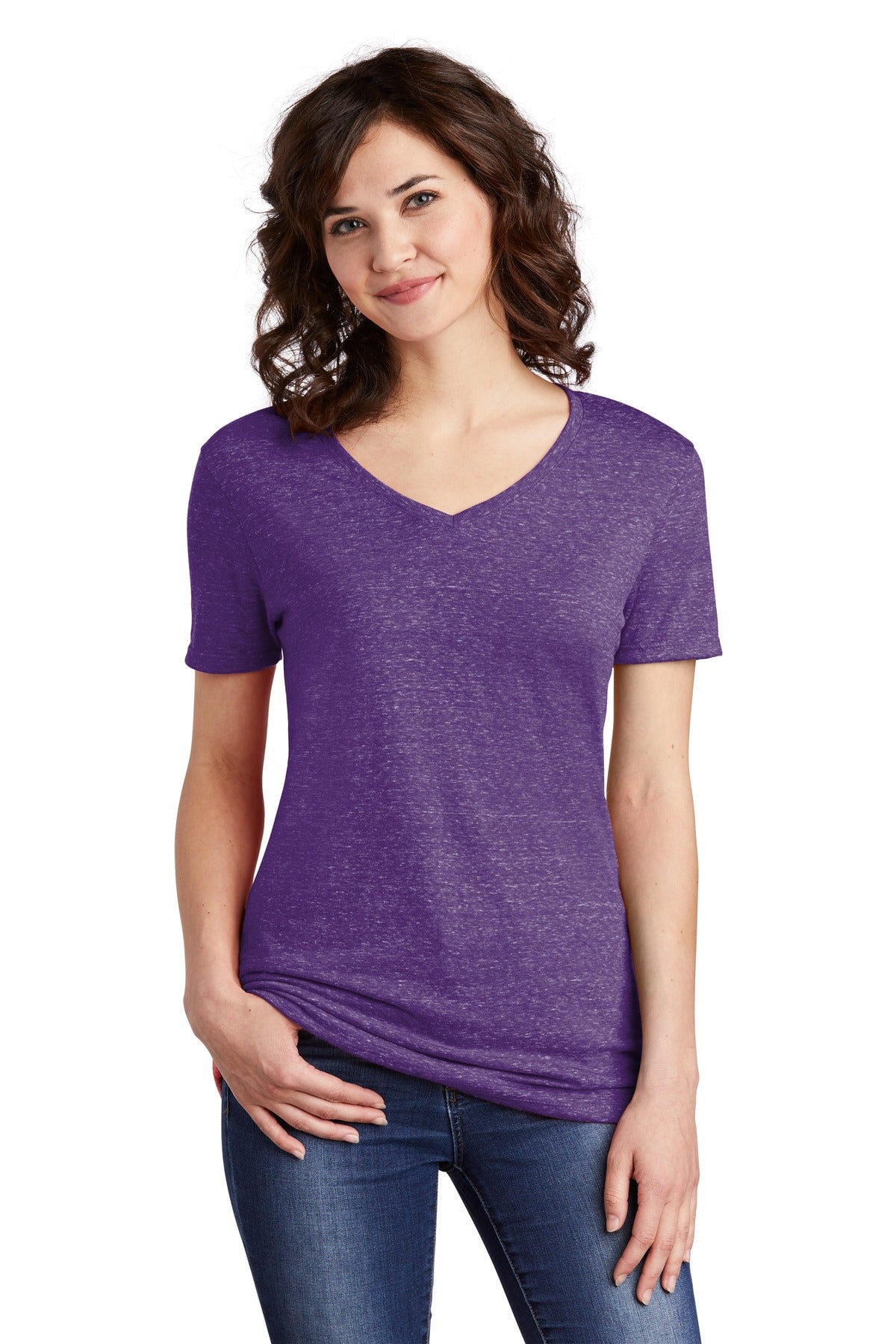 Jerzees Women's    Snow Heather Jersey V-Neck T-Shirt