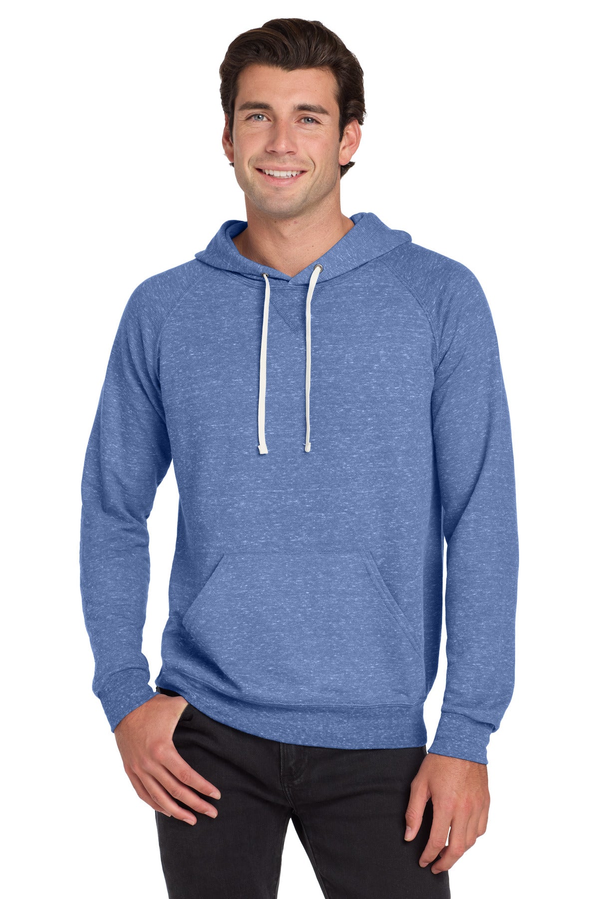 JERZEES Men's Snow Heather French Terry Raglan Hooded Sweatshirt