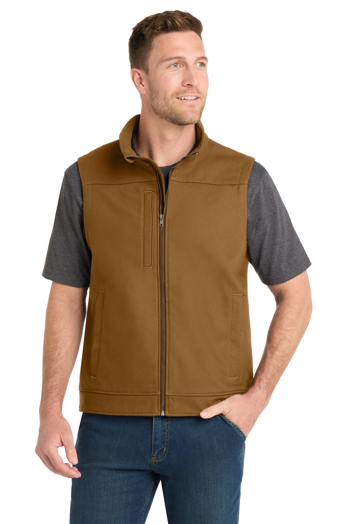 CornerStone Men's   Duck Bonded Soft Shell Vest CSV60