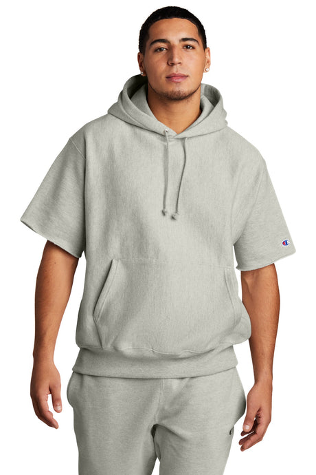 Champion Men's     Reverse Weave     Short Sleeve Hooded Sweatshirt S101SS