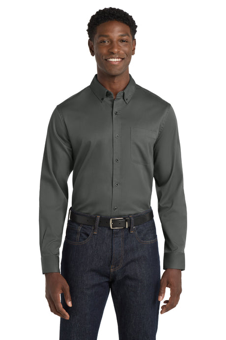 Port Authority Men's   Long Sleeve SuperPro React   Twill Shirt