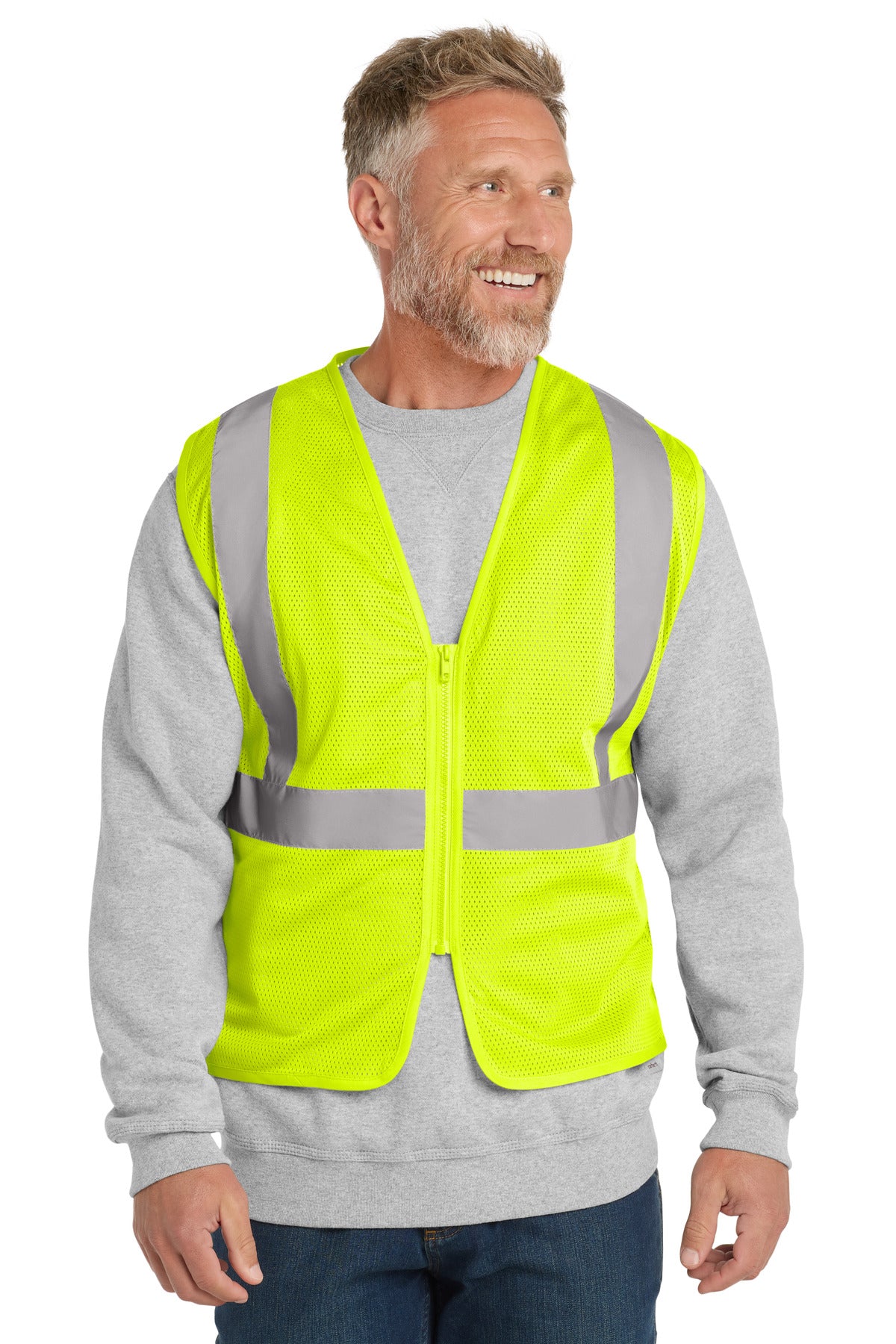 CornerStone Men's    ANSI 107 Class 2 Economy Mesh Zippered Vest