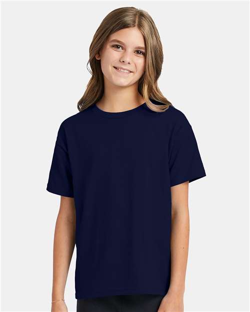 Hanes Youth EcoSmart 50/50 Cotton/Poly T-Shirt-4