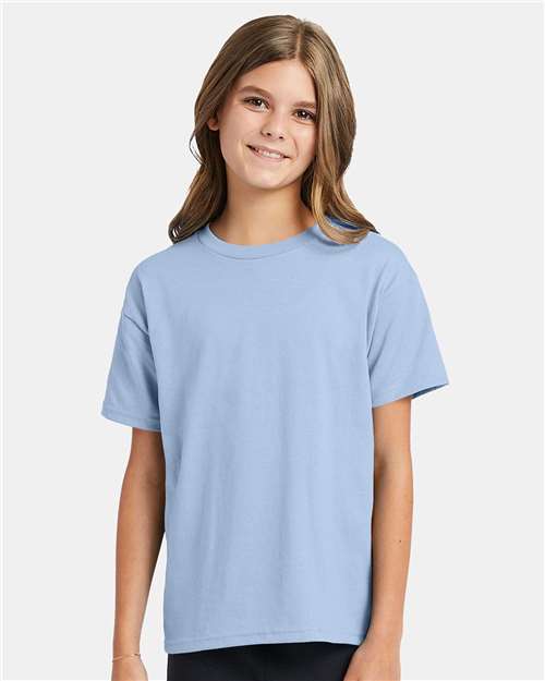 Hanes Youth EcoSmart 50/50 Cotton/Poly T-Shirt-4