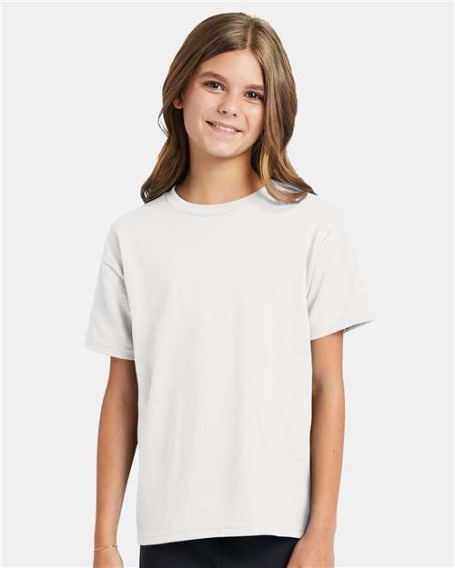 Hanes Youth EcoSmart 50/50 Cotton/Poly T-Shirt-4