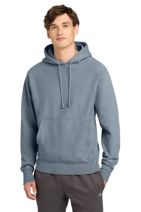 Champion Men's    Reverse Weave    Garment-Dyed Hooded Sweatshirt