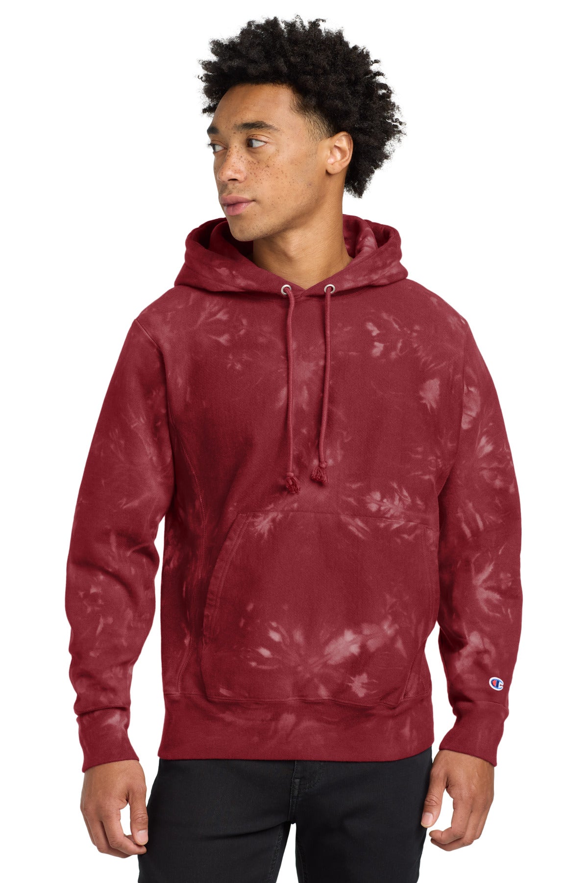 Champion Men's    Reverse Weave    Scrunch-Dye Tie-Dye Hooded Sweatshirt