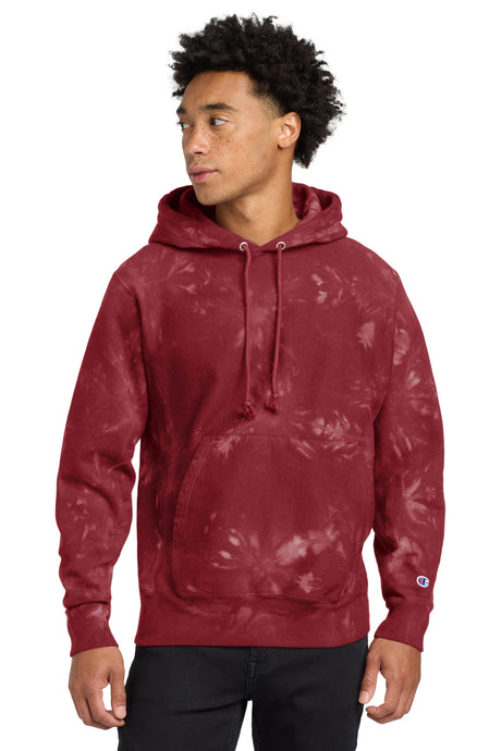 Champion Men's    Reverse Weave    Scrunch-Dye Tie-Dye Hooded Sweatshirt