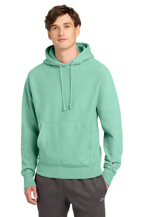 Champion Men's    Reverse Weave    Garment-Dyed Hooded Sweatshirt
