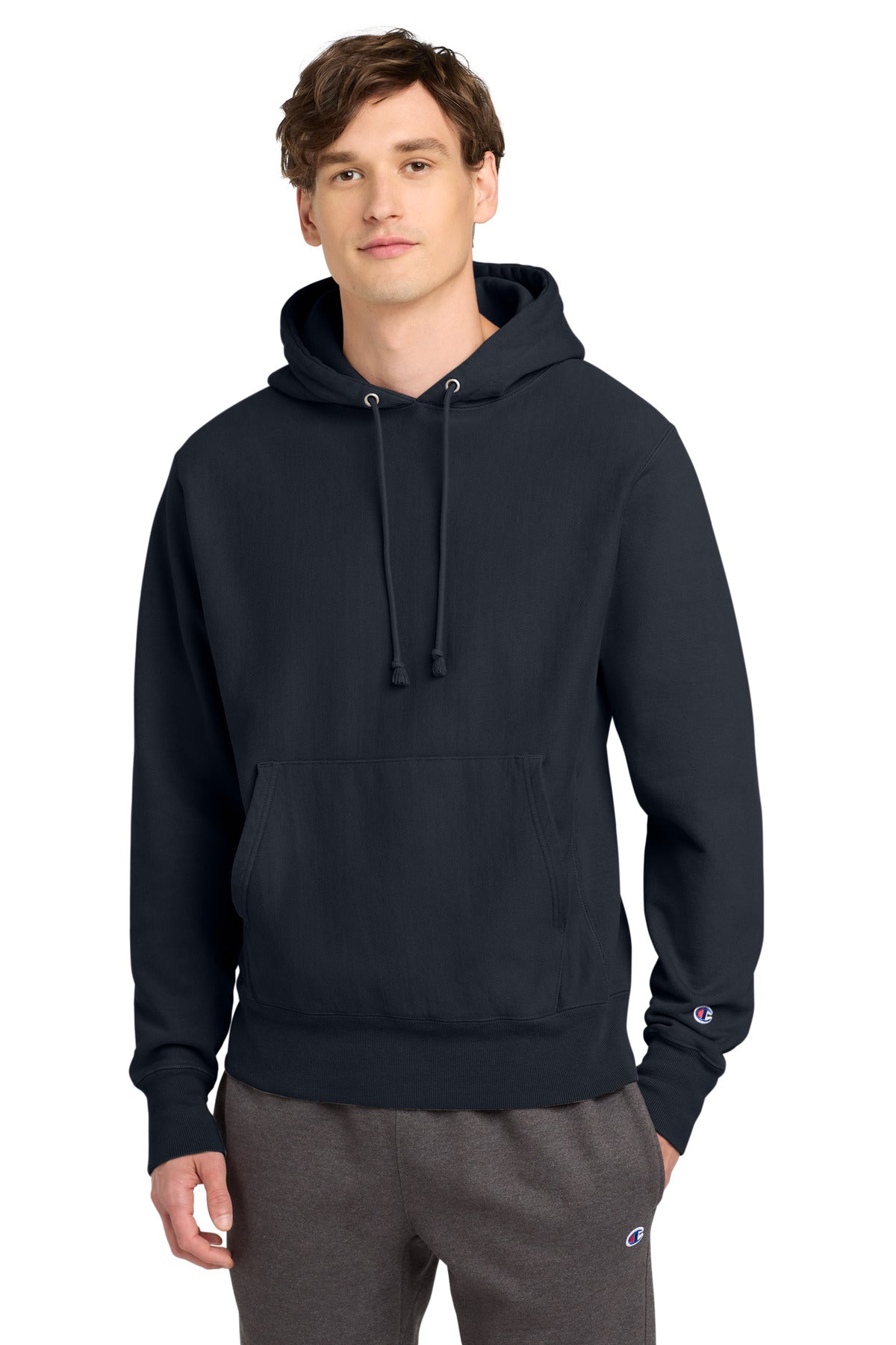Champion Men's    Reverse Weave    Garment-Dyed Hooded Sweatshirt