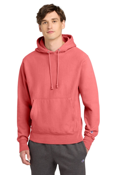 Champion Men's    Reverse Weave    Garment-Dyed Hooded Sweatshirt