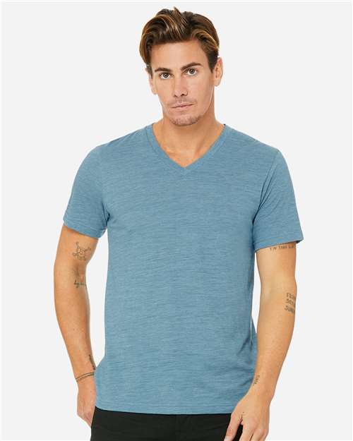 Bella + Canvas Men's   Textured Jersey V-Neck Tee BC3655-3
