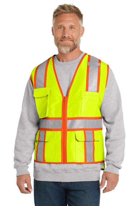 CornerStone Men's    ANSI 107 Class 2 Surveyor Zippered Two-Tone Vest