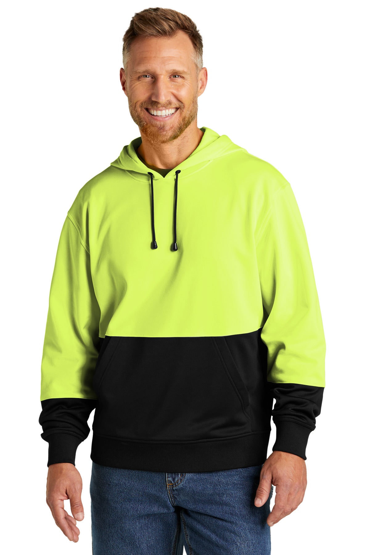 CornerStone Men's   Enhanced Visibility Fleece Pullover Hoodie CSF01