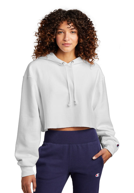 Champion Women's     Reverse Weave     Cropped Cut-Off Hooded Sweatshirt RW01W