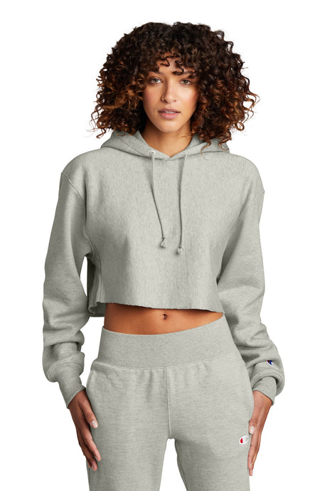 Champion Women's     Reverse Weave     Cropped Cut-Off Hooded Sweatshirt RW01W