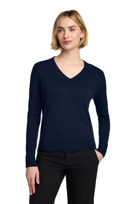 Brooks Brothers Women's   Cotton Stretch V-Neck Sweater BB18401