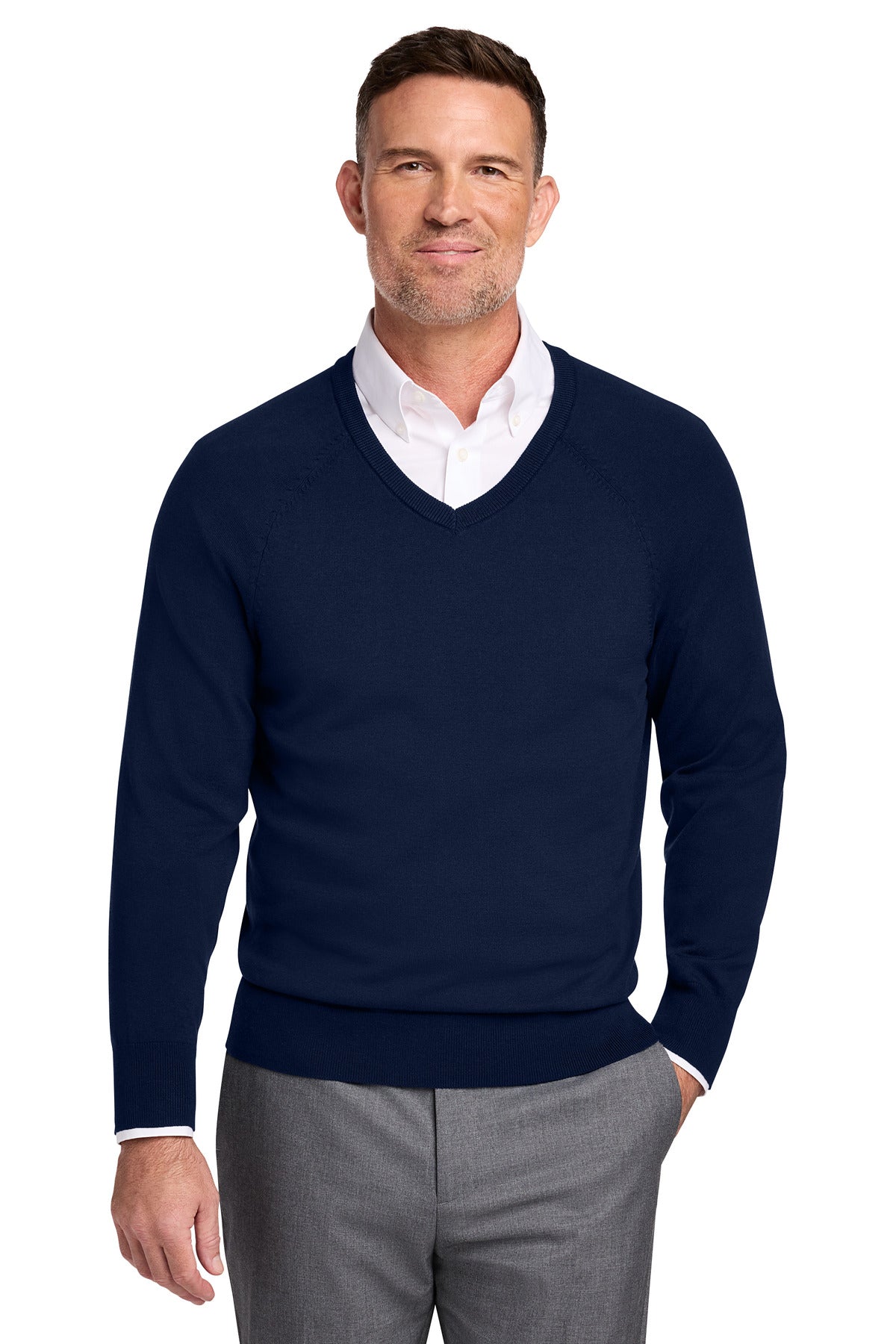Brooks Brothers Men's   Cotton Stretch V-Neck Sweater BB18400