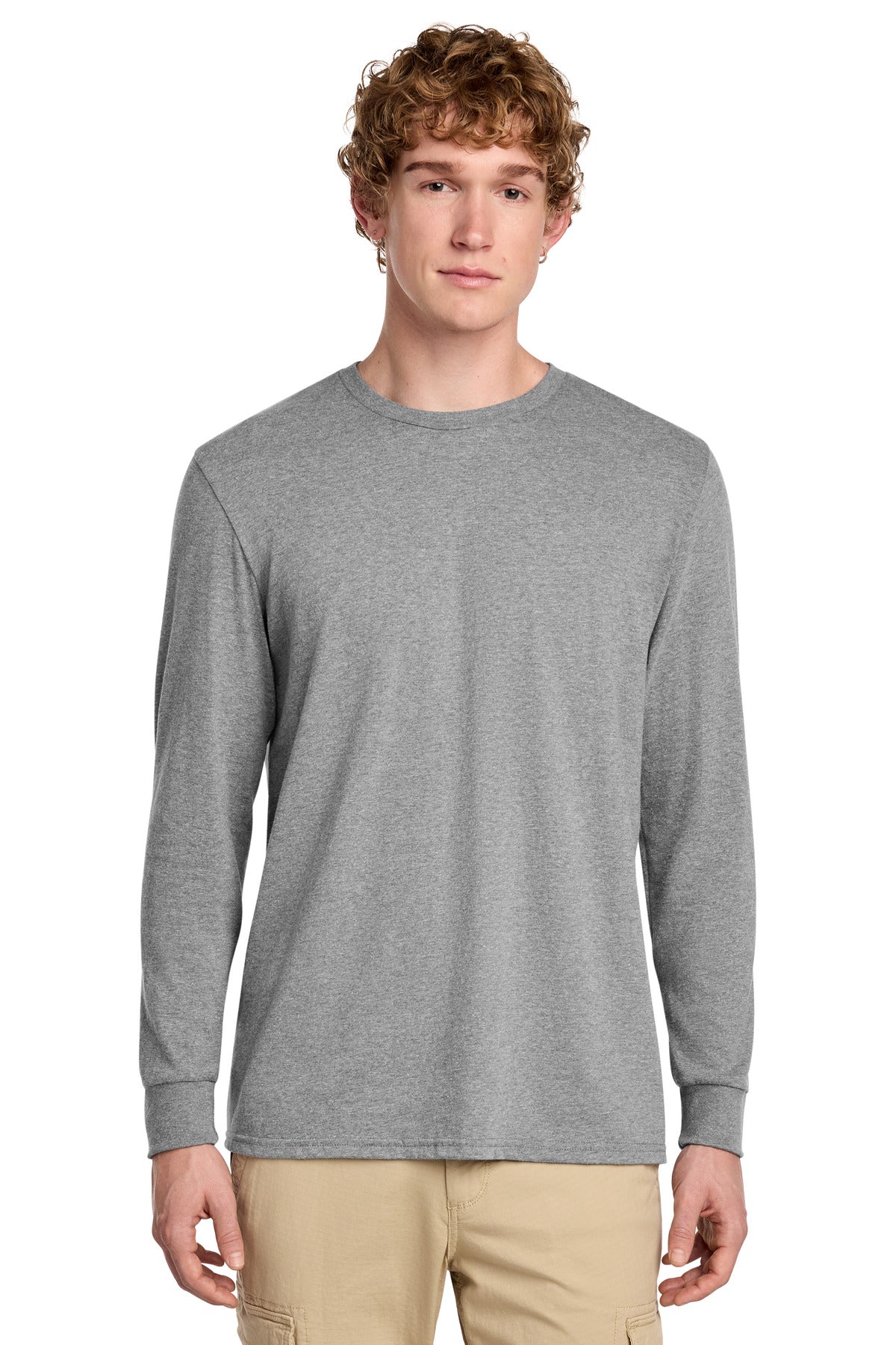 District Men's   Perfect Blend   CVC Long Sleeve Tee DT109