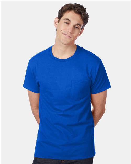 Hanes Men's Authentic 100%  Cotton T-Shirt with Pocket-4
