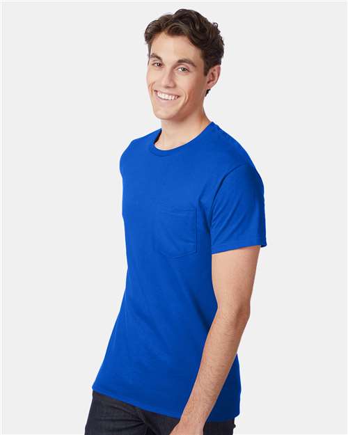 Hanes Men's Authentic 100%  Cotton T-Shirt with Pocket-5