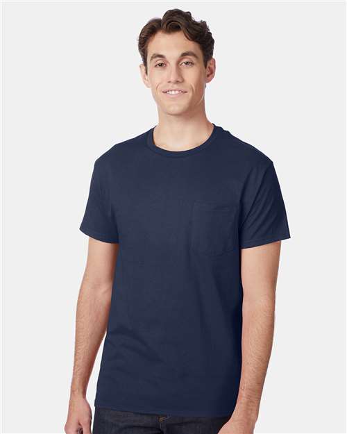 Hanes Men's Authentic 100%  Cotton T-Shirt with Pocket-4