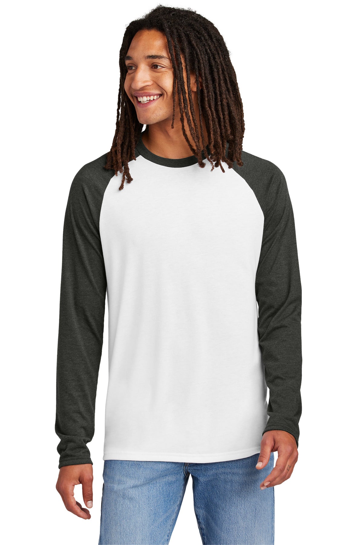 AllMade Men's   Tri-Blend Long Sleeve Colorblock Raglan AL6009