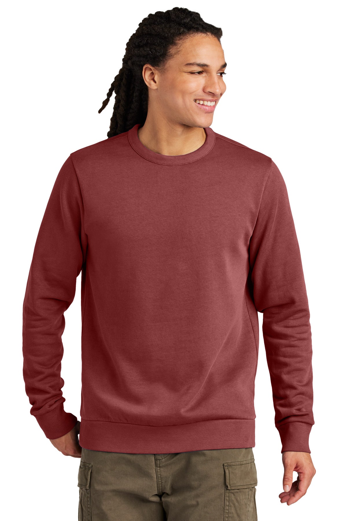 District Men's Wash   Fleece Crew DT2204