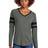 Sport-Tek Women's   Halftime Stripe Long Sleeve V-Neck Tee LST6043