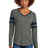 Sport-Tek Women's   Halftime Stripe Long Sleeve V-Neck Tee LST6043