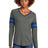 Sport-Tek Women's   Halftime Stripe Long Sleeve V-Neck Tee LST6043