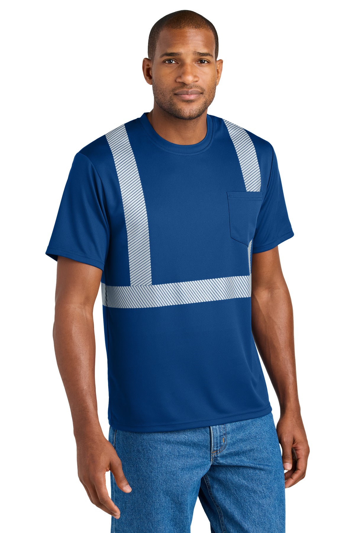 CornerStone Men's   Enhanced Visibility Segmented Tape Tee CS206