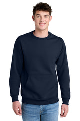 Port & Co Men's   Core Fleece Crewneck Pocket Sweatshirt PC78PKT