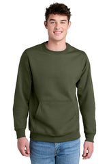 Port & Co Men's   Core Fleece Crewneck Pocket Sweatshirt PC78PKT