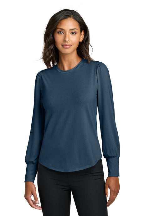 Mercer+Mettle Women's   Stretch Jersey Long Sleeve Blouson Top MM1019