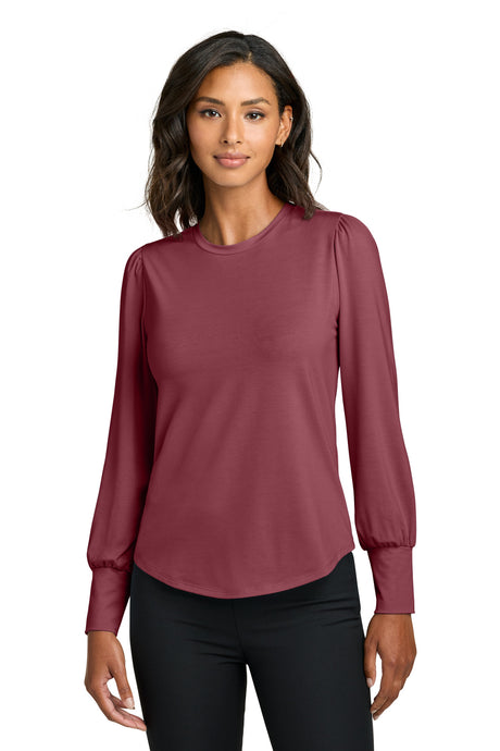 Mercer+Mettle Women's   Stretch Jersey Long Sleeve Blouson Top MM1019