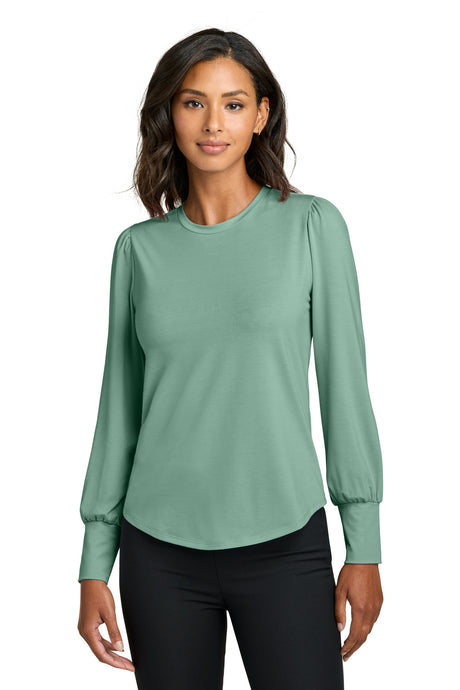 Mercer+Mettle Women's   Stretch Jersey Long Sleeve Blouson Top MM1019