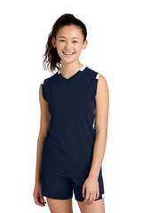 Sport-Tek Youth   Club Sleeveless V-Neck YST441
