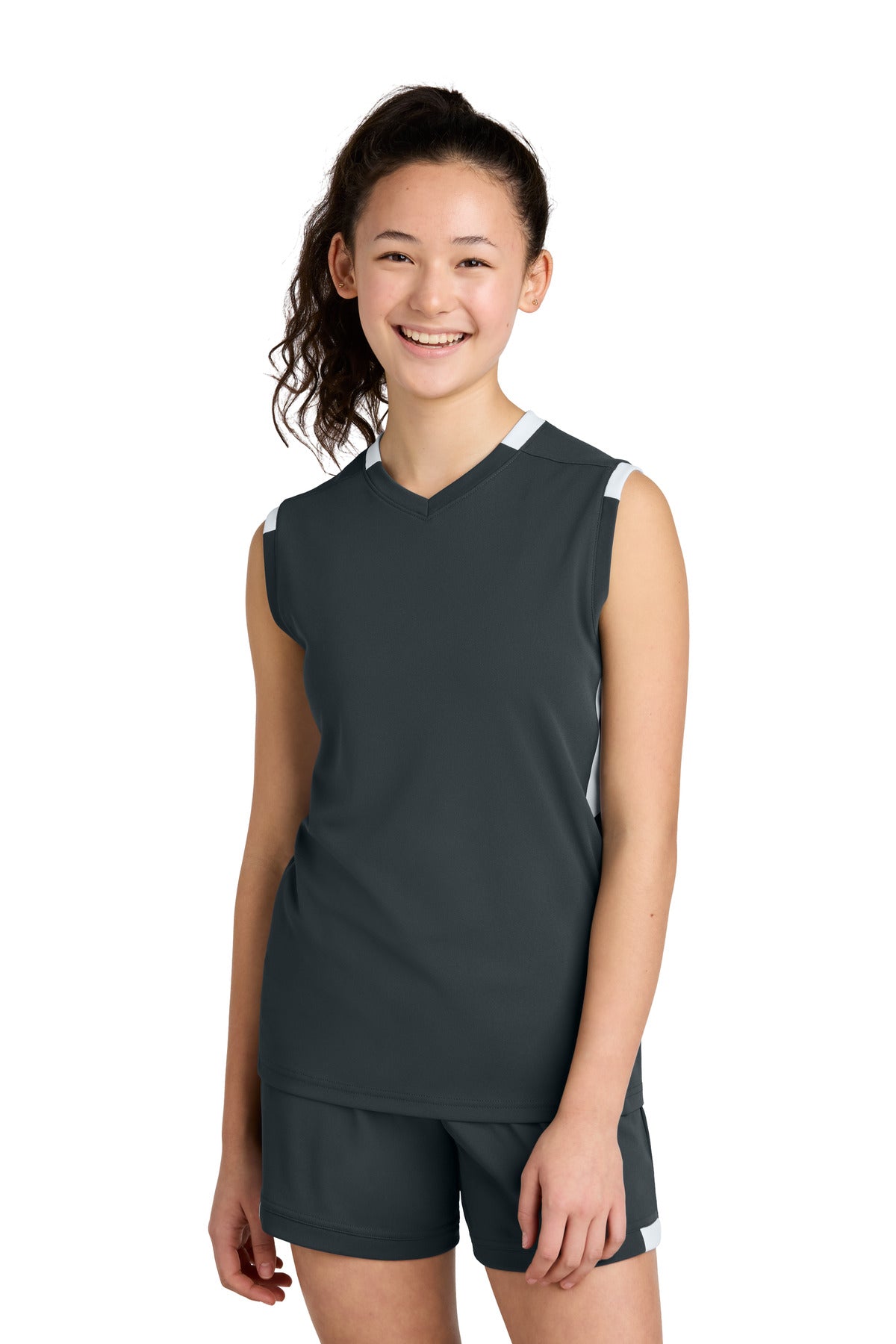 Sport-Tek Youth   Club Sleeveless V-Neck YST441